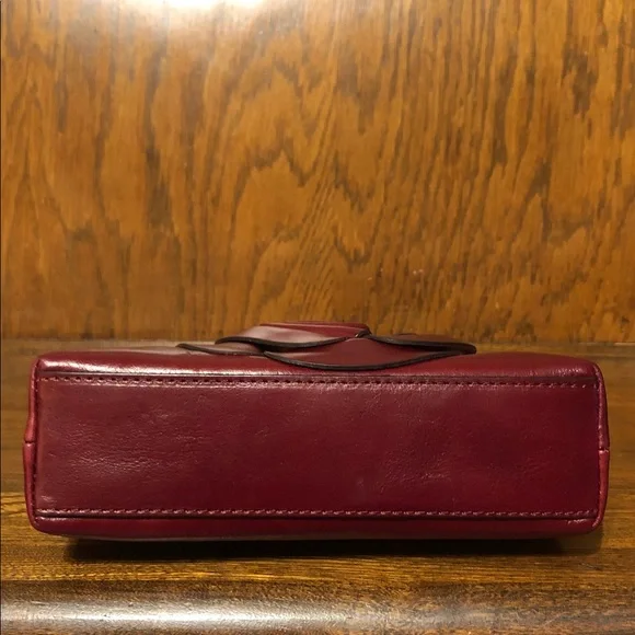 NWT-Patricia Nash-SET-Borriana Rose Crossbody &Mirror Fob Bag Charm-Oxblood-$198 - Picture 7 of 16